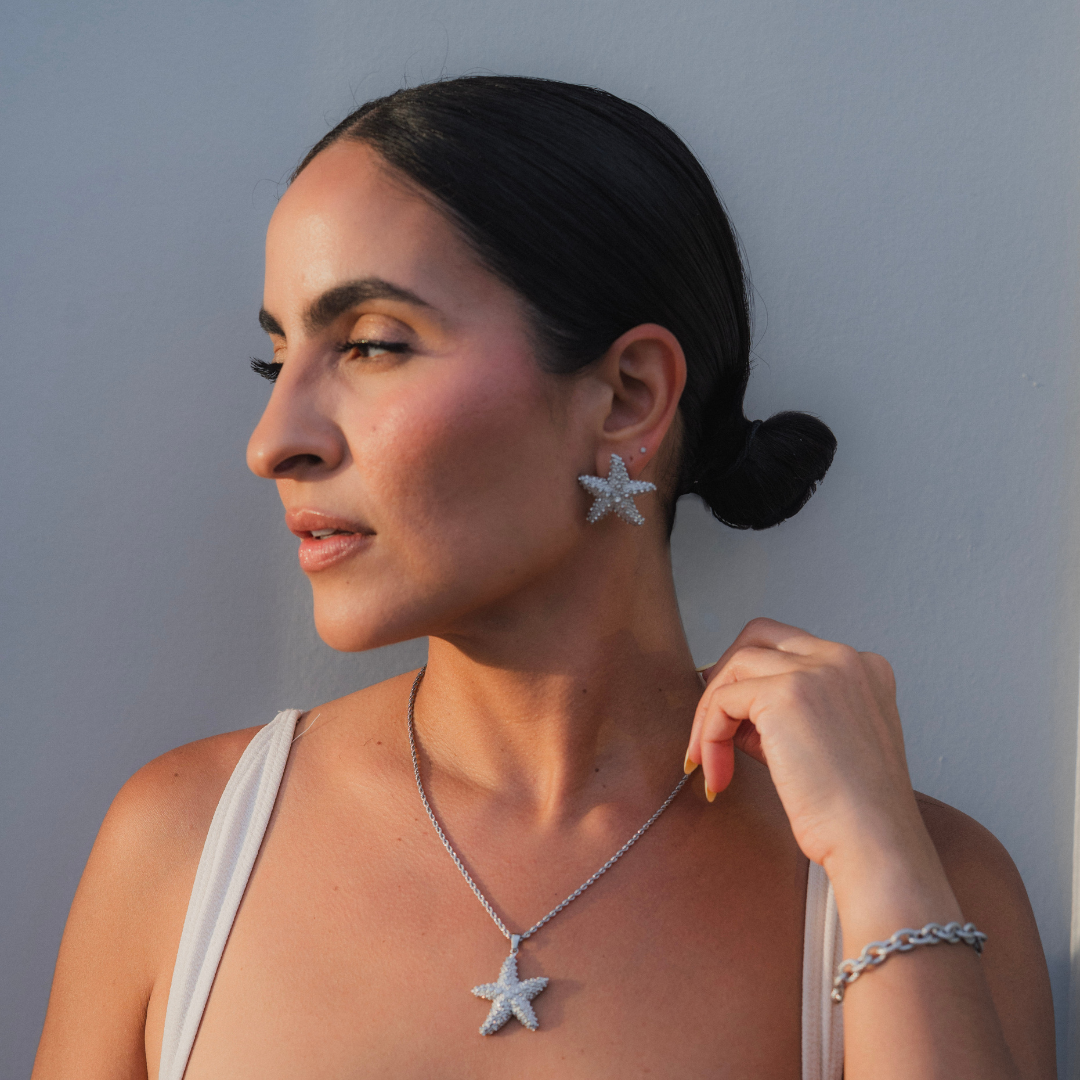 La Estrella Statement Earrings | Silver Hue