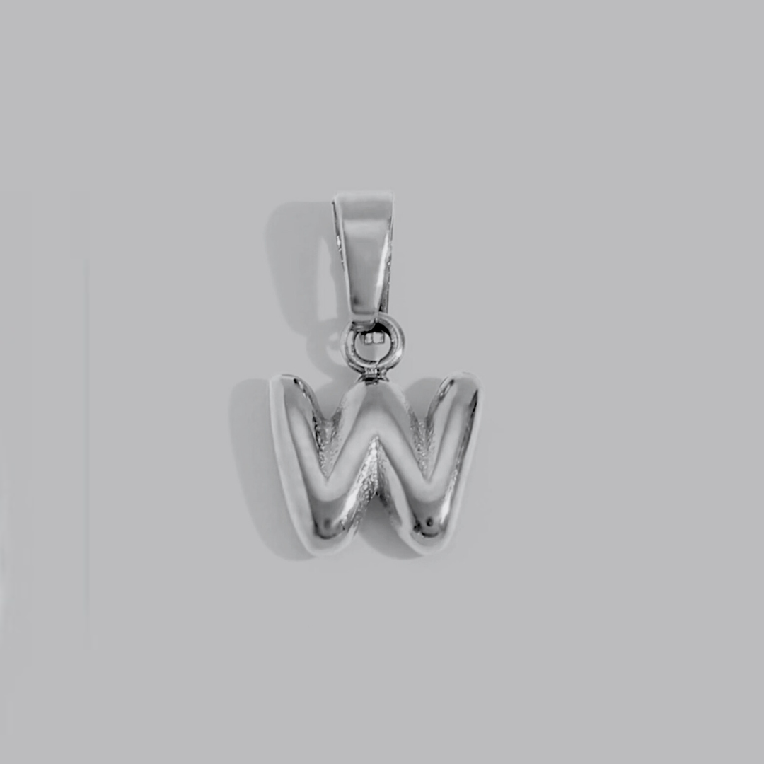 Bubble Letter Charms | Silver Hue