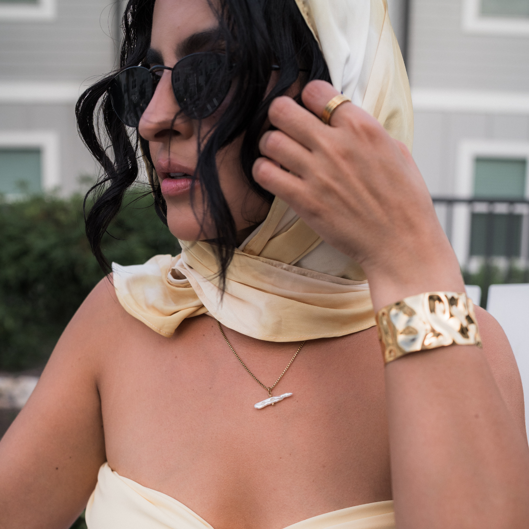 NEW: Horizontal Biwa Pearl Necklace