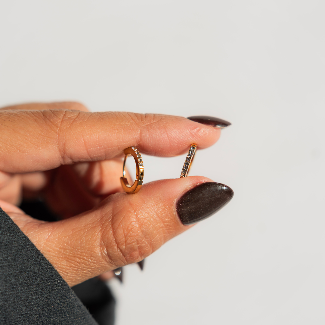 Lume CZ Pave Flat Huggies