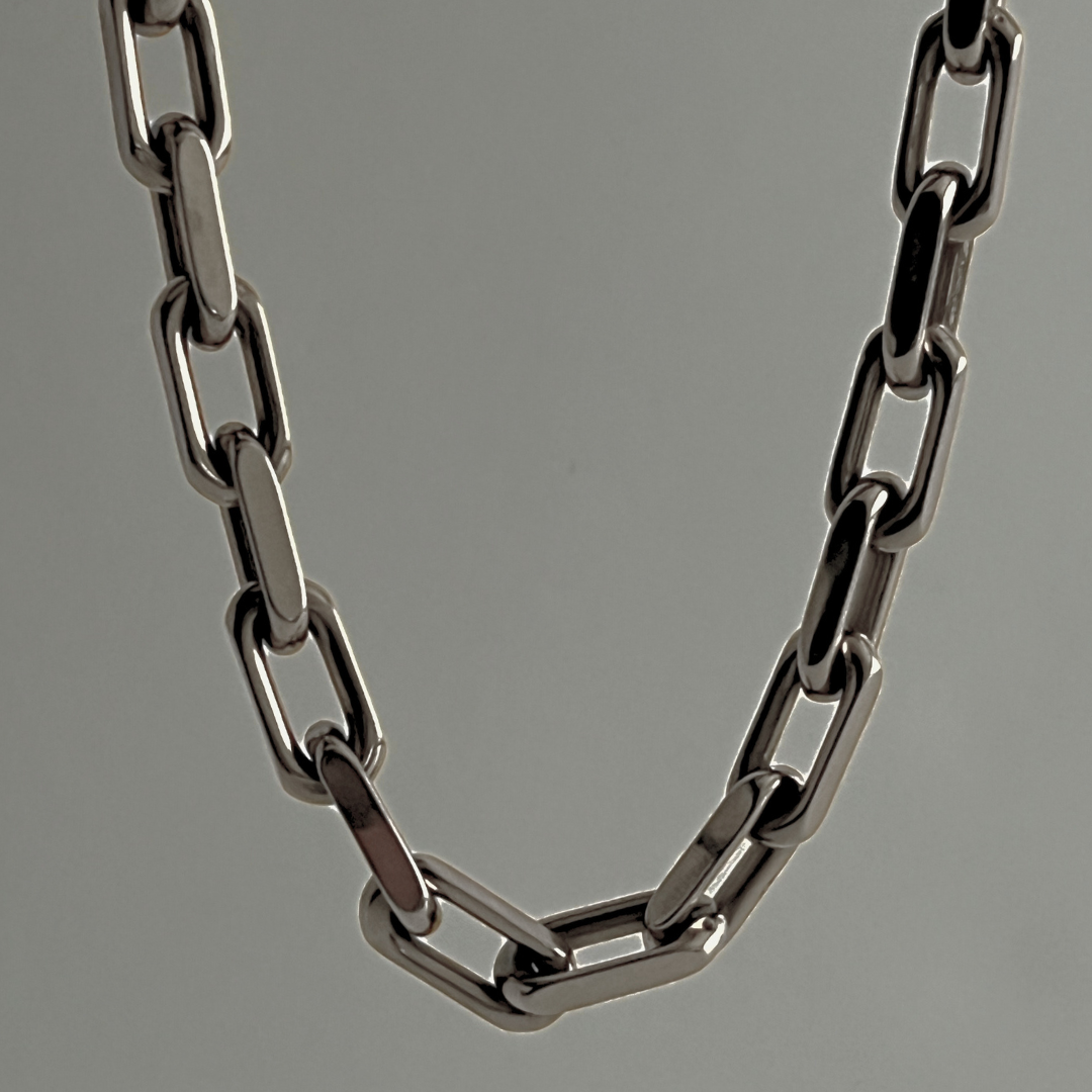 Meg Statement Paperclip Chain Necklace | Silver