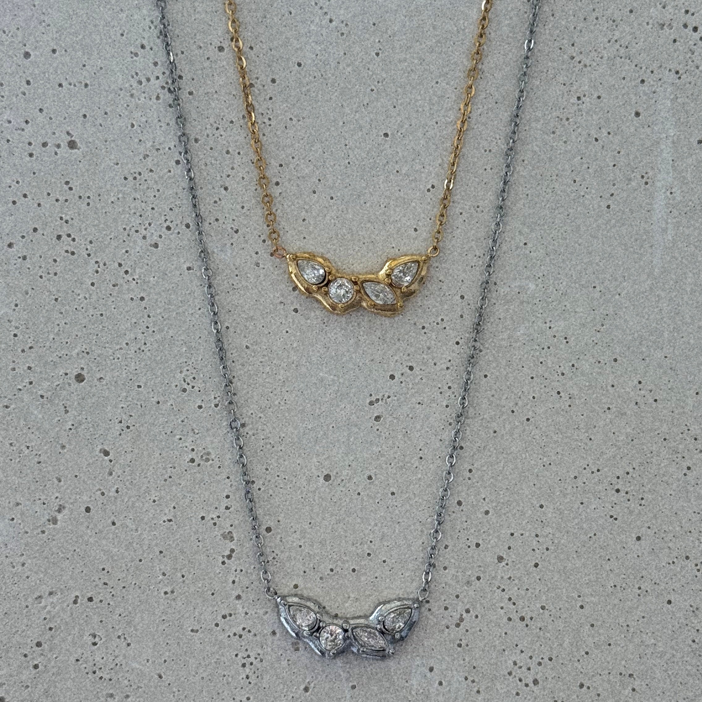 Pia Multi CZ Dainty Chain Necklace | Silver Hue