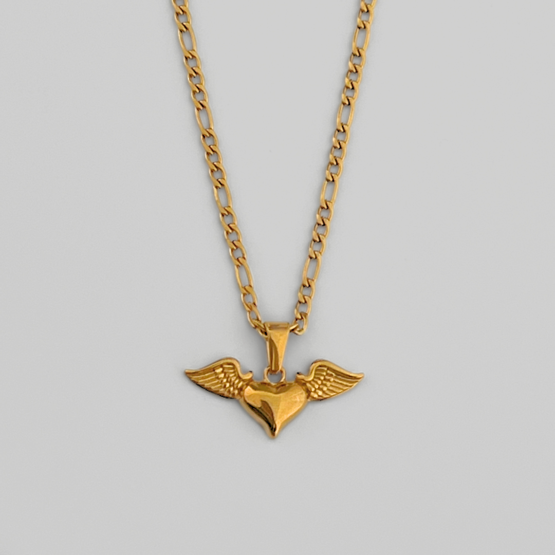 Love & Freedom Figaro Chain Necklace | Gold