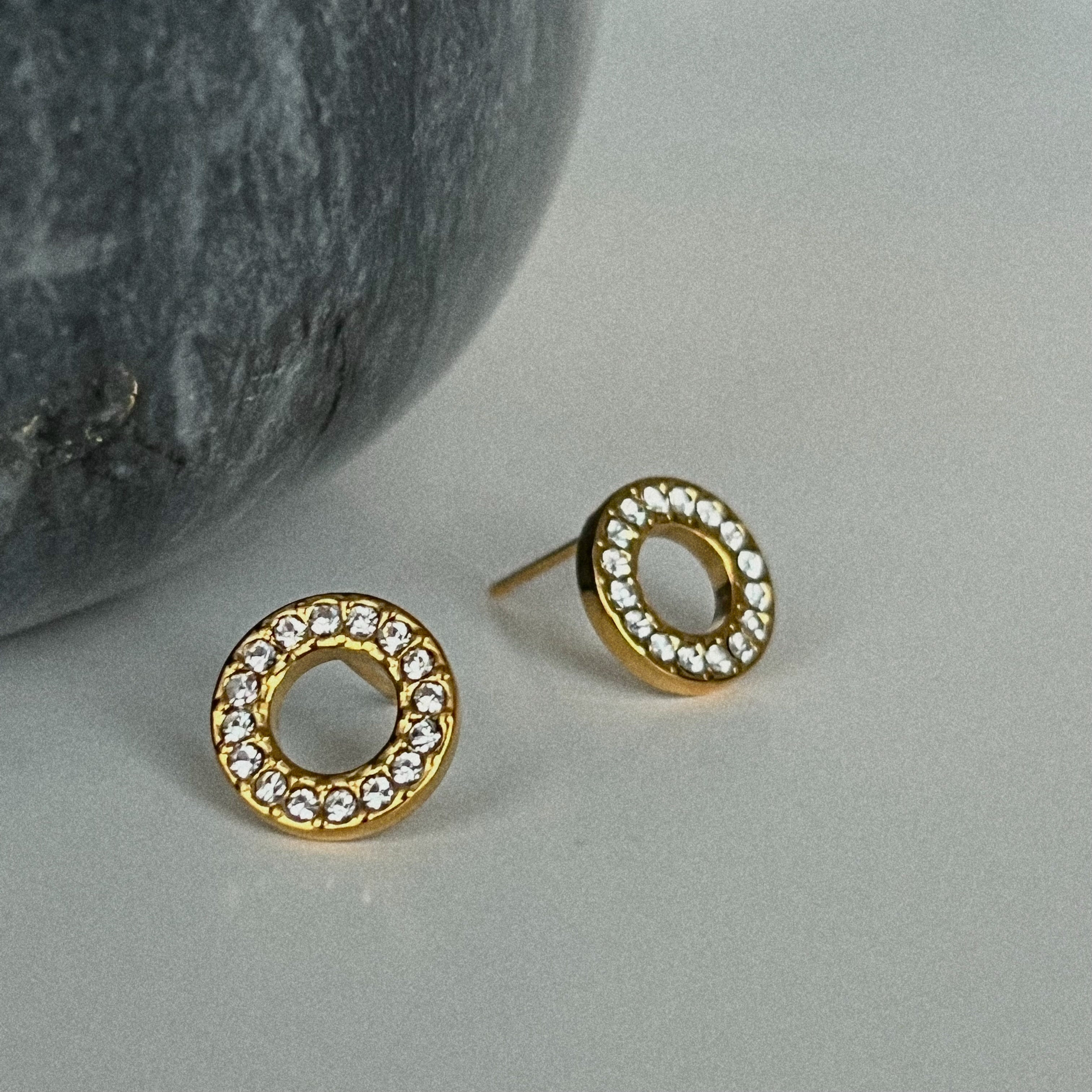 Didi CZ Circle Stud Earrings