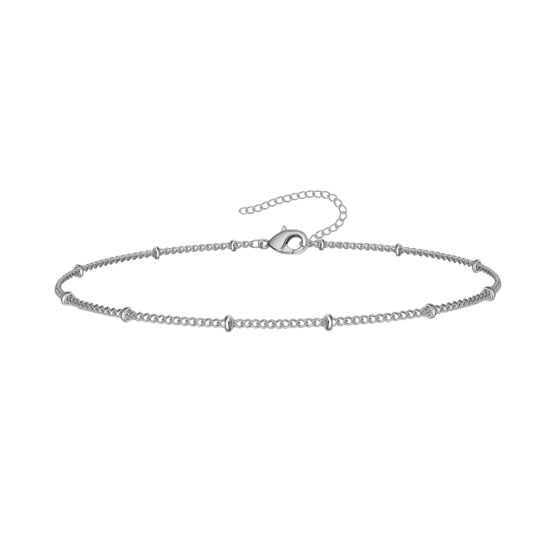 Sabina Satellite Chain Anklet | Silver