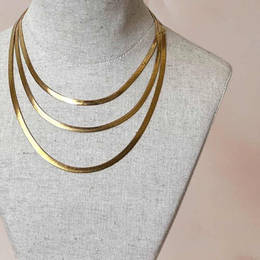 Tracy Herringbone Necklace | Gold