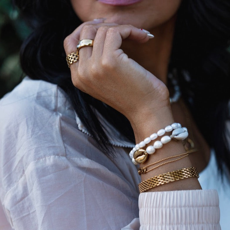 Dunas Figaro and Beaded Chain Bracelet