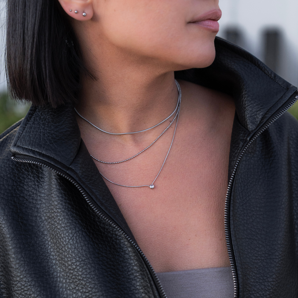 The Soft Glow Layered Necklace | Silver