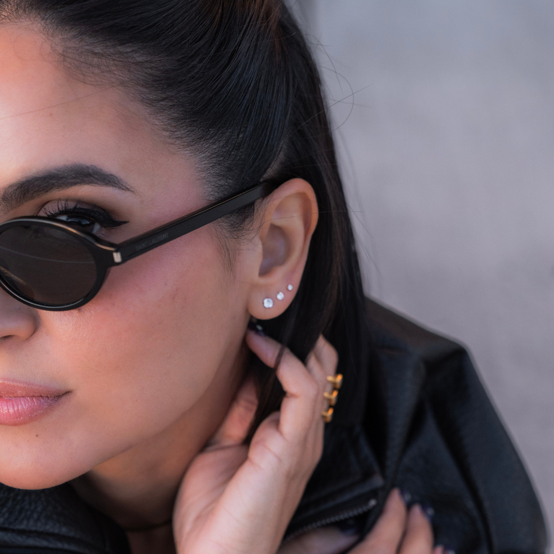 Trois Stud Earrings Set | Silver | 6 pieces