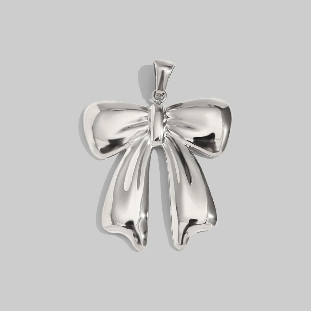 Bow Statement Pendant | Silver Hue