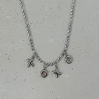 Dainty Multi-Charm Necklace | Silver Hue
