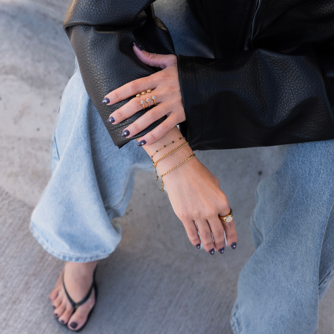 The Edge Trio Bracelet Set | Gold