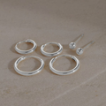 The Core Earring Set | Silver | 6 Pieces