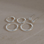 The Core Earring Set | Silver | 6 Pieces