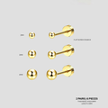 Trio Sphere Earrings Set | Gold | 6 pieces