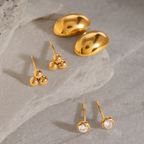 The Sculpted Trio Earring Set