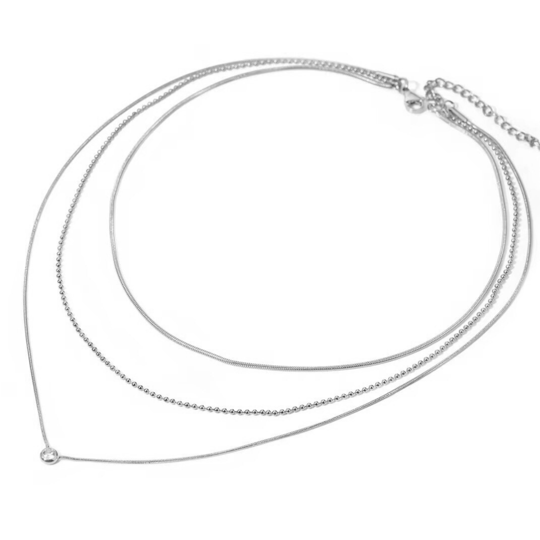 The Soft Glow Layered Necklace | Silver