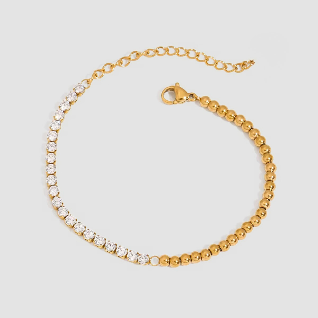 The Duality Tennis Bracelet | Gold CZ