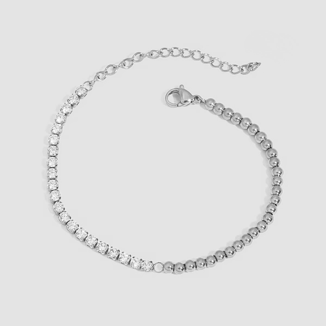The Duality Tennis Bracelet | Silver CZ
