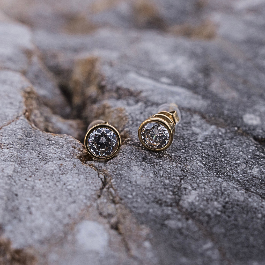The Classic Bezel CZ Studs