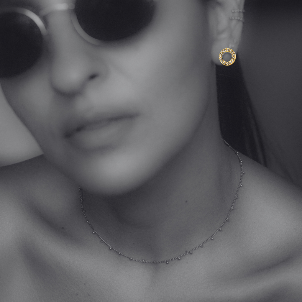 Didi CZ Circle Stud Earrings