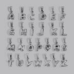Bubble Letter Charms | Silver Hue