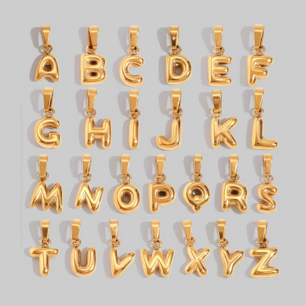 Bubble Letter Charms | Gold Hue