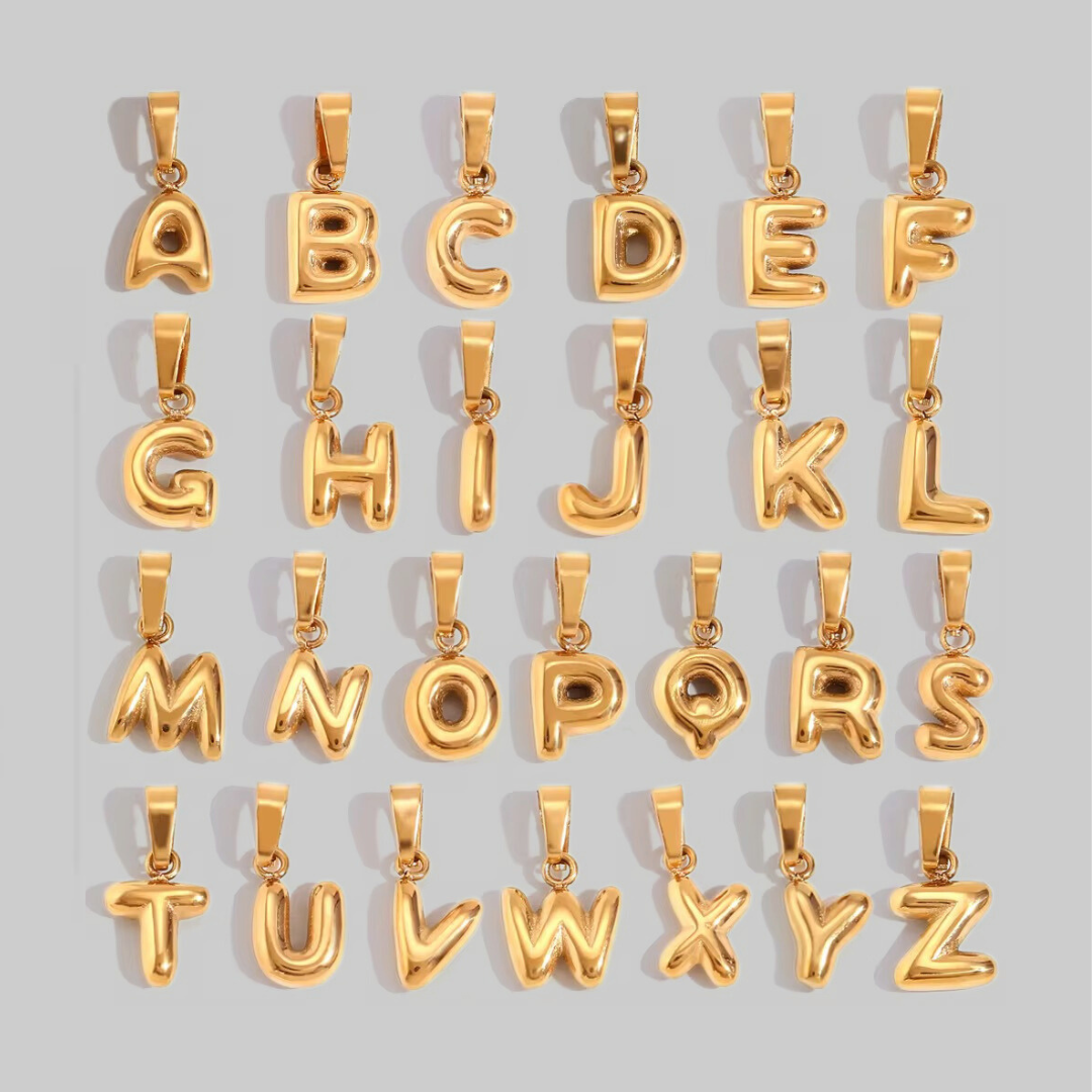 Bubble Letter Charms | Gold Hue