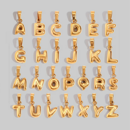 Bubble Letter Charms | Gold Hue