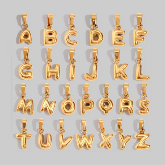 Bubble Letter Charms | Gold Hue