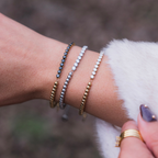 The Duality Tennis Bracelet | Gold Midnight CZ