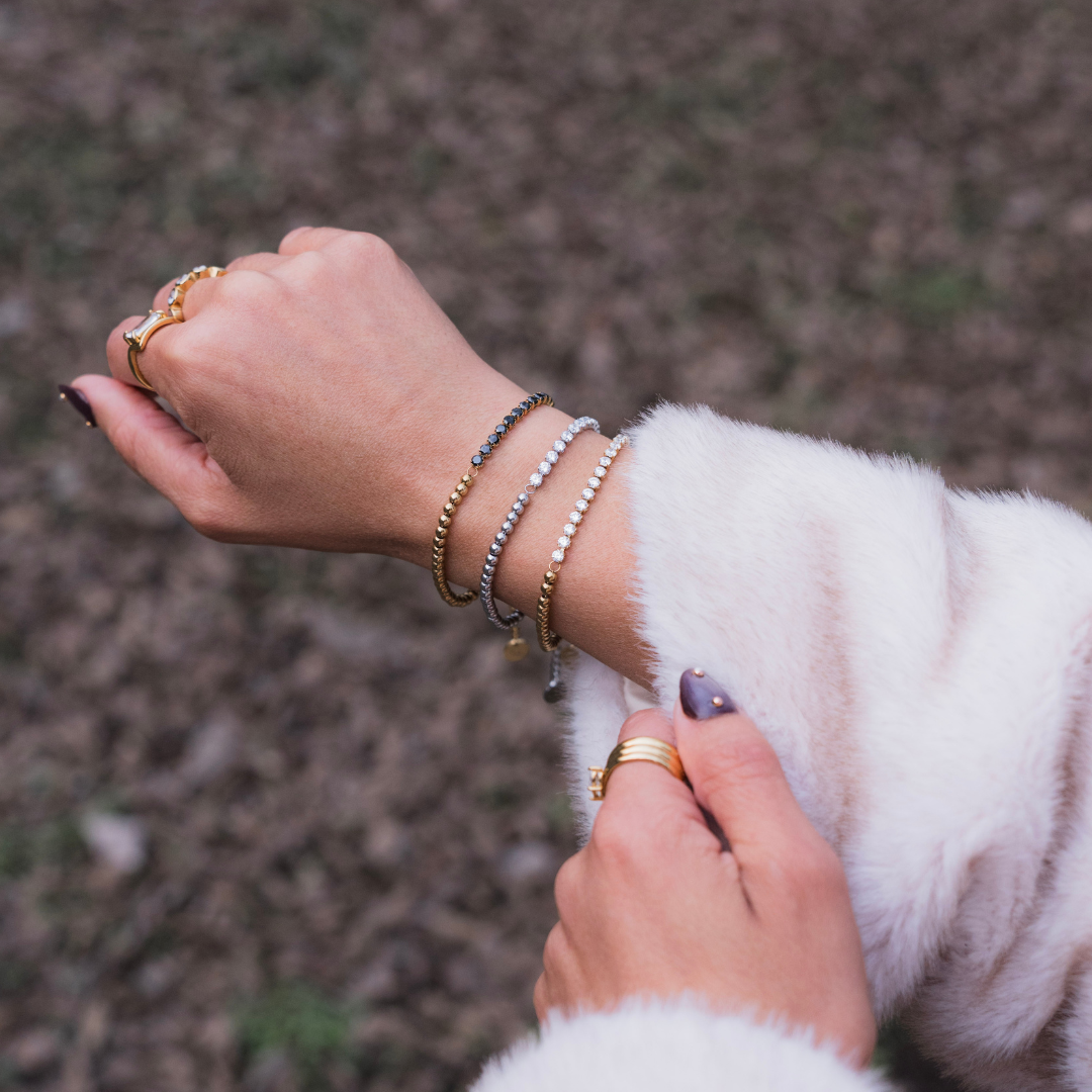 The Duality Tennis Bracelet | Silver CZ