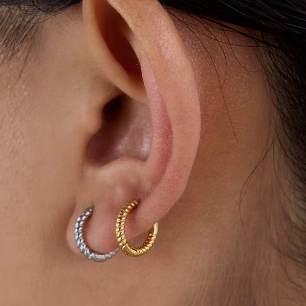 Dainty Twisted Huggies | Gold Hue