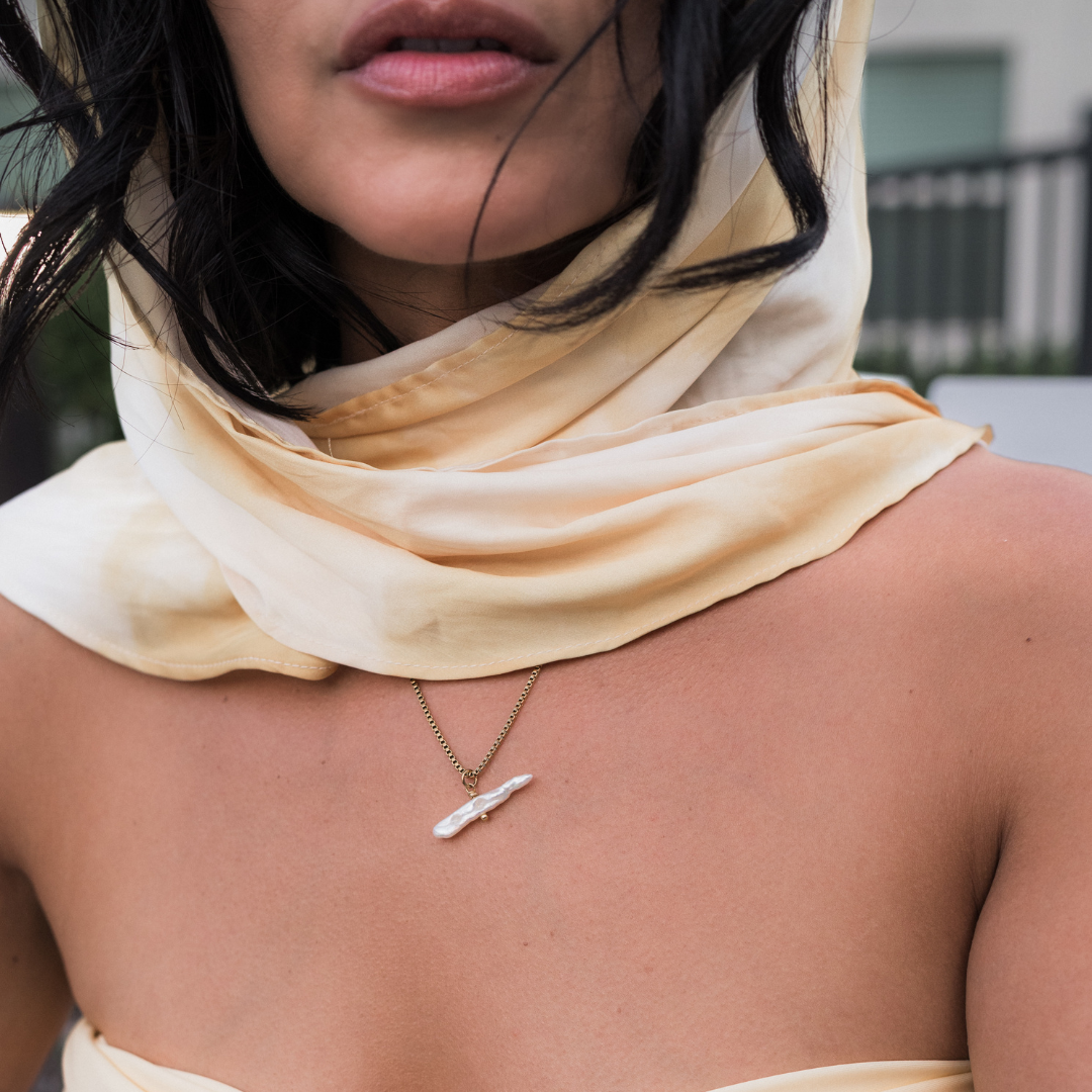 NEW: Horizontal Biwa Pearl Necklace