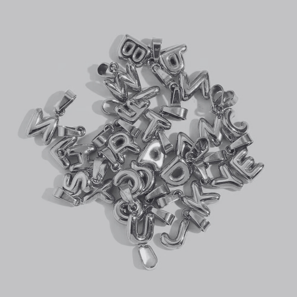 Bubble Letter Charms | Silver Hue