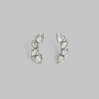 Pia Multi CZ Stud Earrings | Silver Hue
