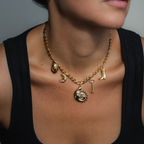 Statement Multi-Charm Necklace | Gold Hue