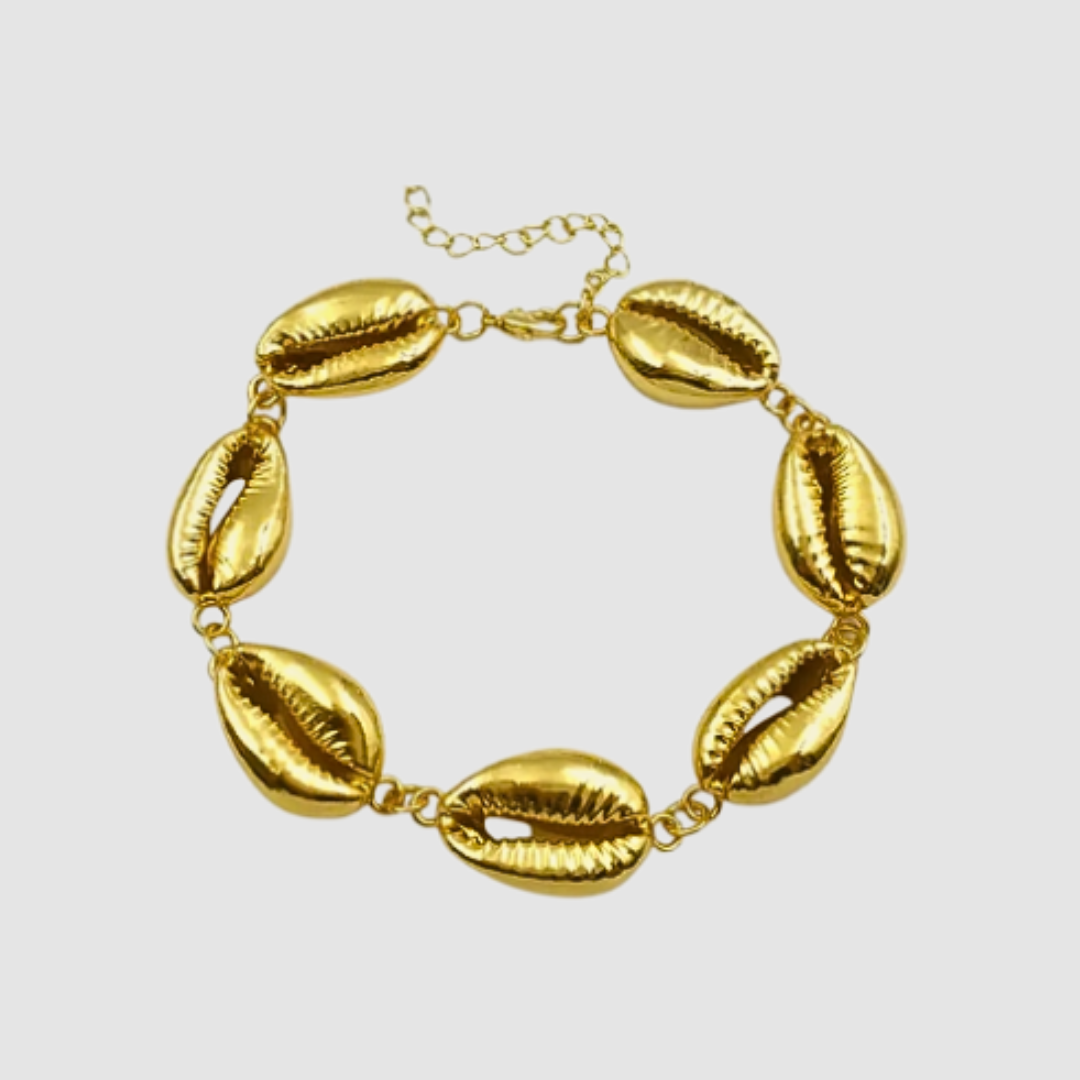 Marina 18k Gold Plated Natural Cowrie Shell Bracelet