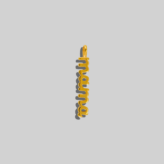 Mama Cursive Vertical Charm | Gold Hue