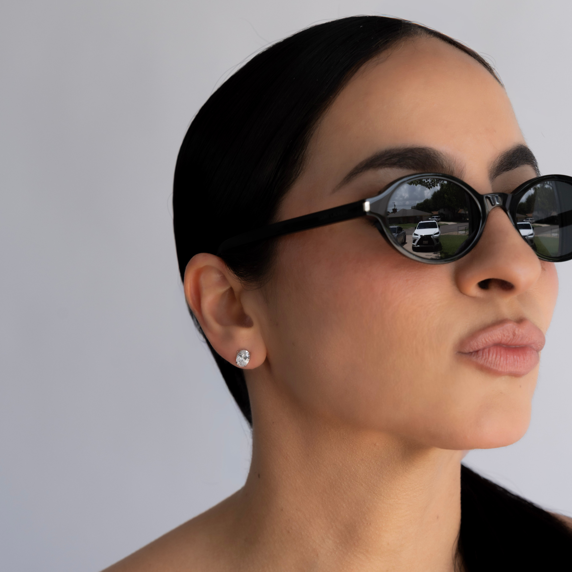Oval Studs | Silver