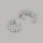 The Baguette Shine Huggies | Silver Hue