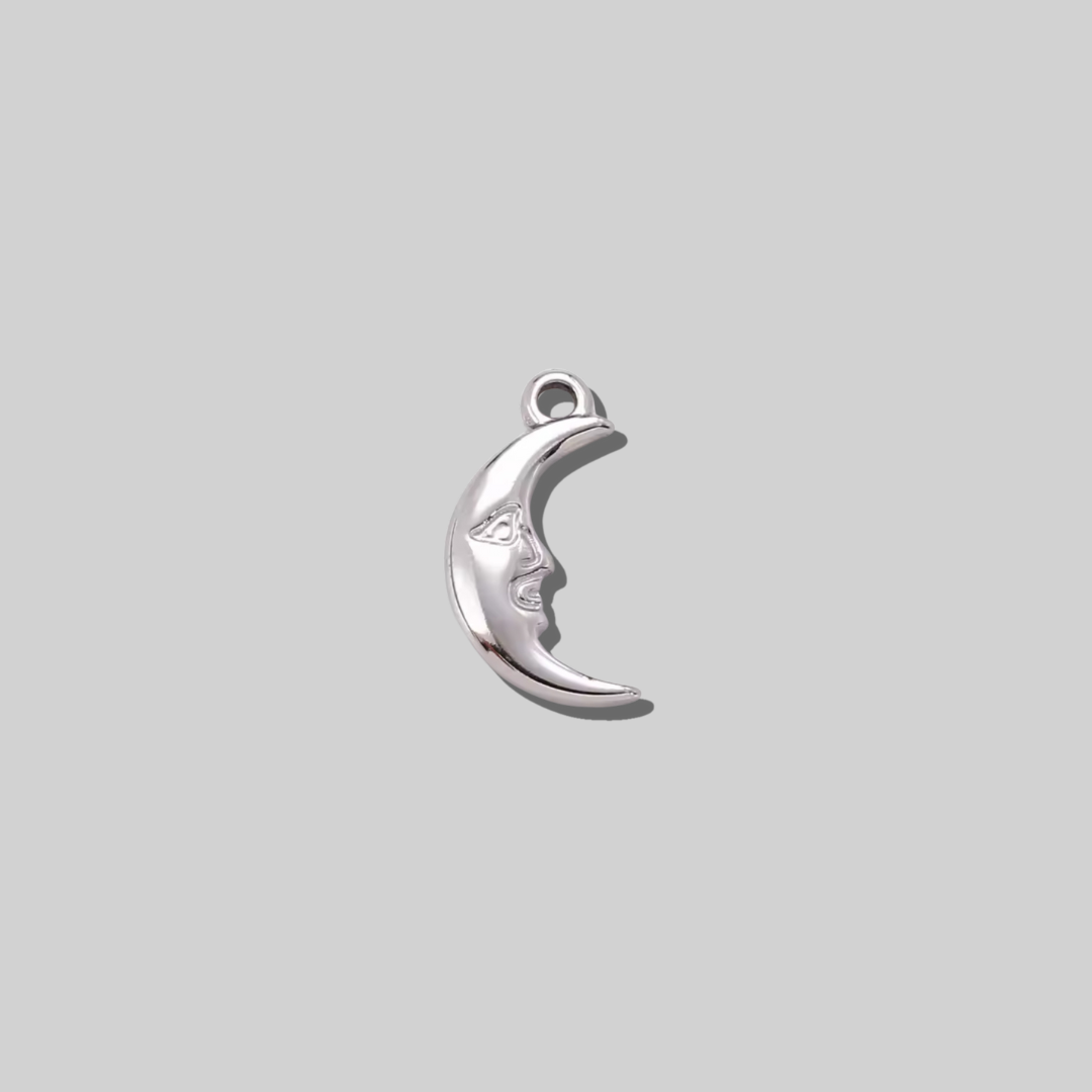 Crescent Moon Charm | Silver Hue