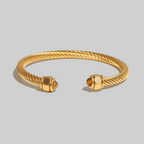 Berta Open Bangle | Brown Tiger Eye