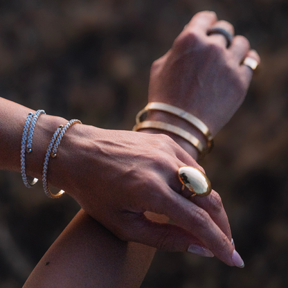 Tindra Adjustable Tennis Bangle Bracelet | Gold