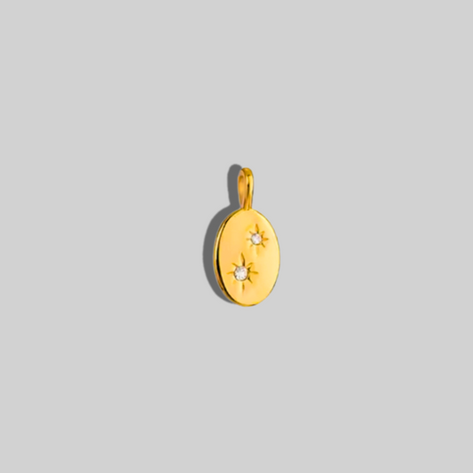 CZ Stars Oval Pendant