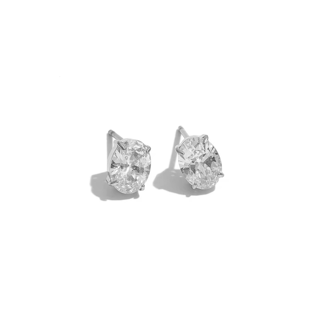 Oval Studs | Silver