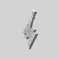 CZ Pave Lighting Bolt Statement Pendant  | Silver Hue