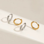 Dainty Twisted Huggies | Silver Hue