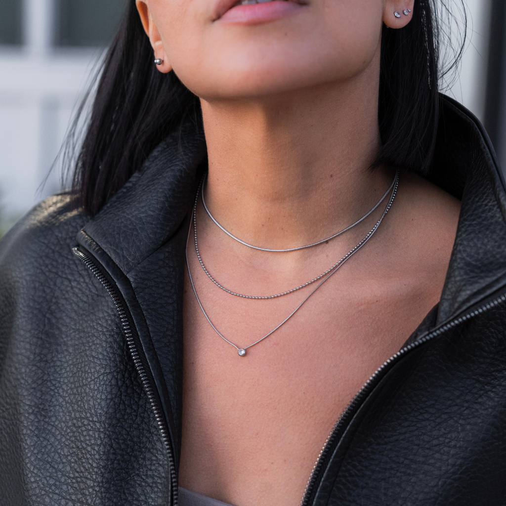 The Soft Glow Layered Necklace | Silver