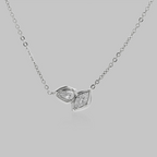Pia Double CZ Dainty Chain Necklace | Silver Hue